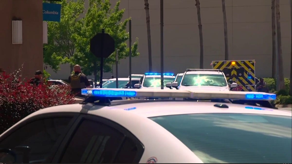 Coches de policía y el centro comercial Mall of Louisiana