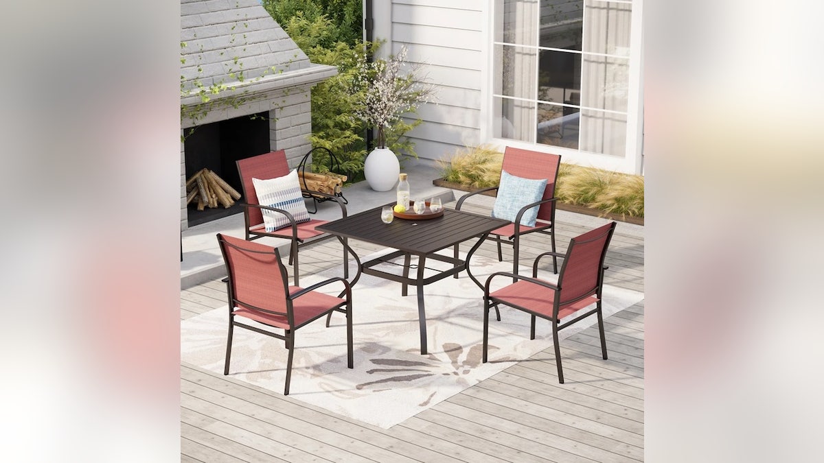 The whole family has a place to sit with this four-person dining set.