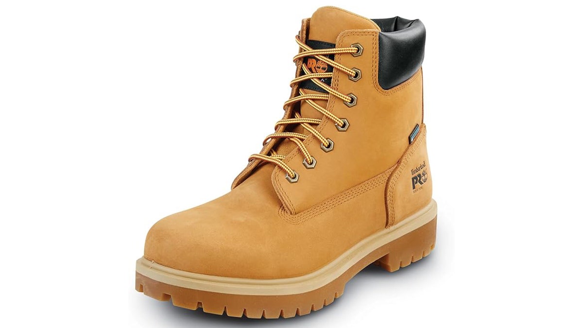 These classic work boots have a waterproof leather body. 
