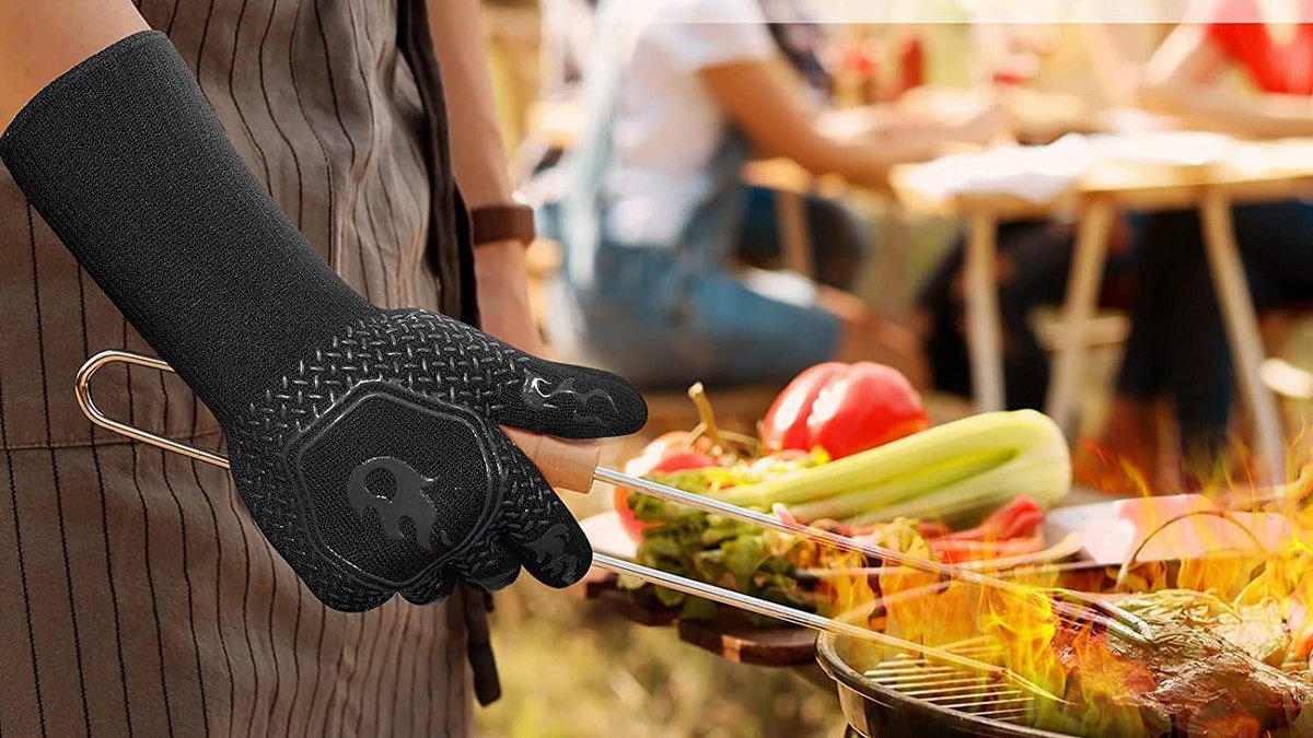 Easily take off hot items from your grill with a pair of grill gloves.