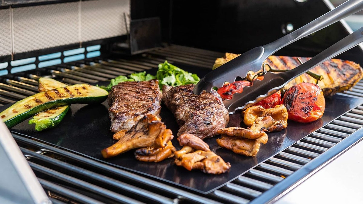 Grill mats protect against flame flare-ups.