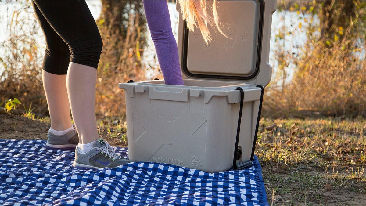 American-made Bison coolers are sturdy and light.