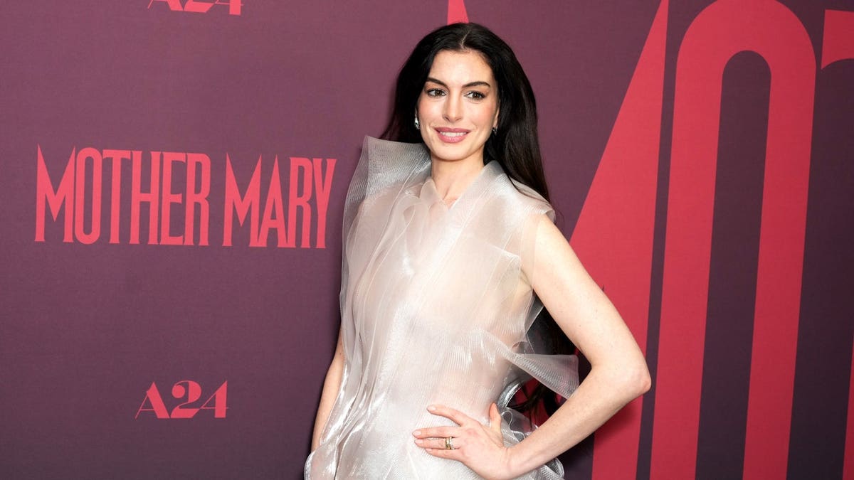 Anne Hathaway walks the red carpet at NYC Mother Mary premiere