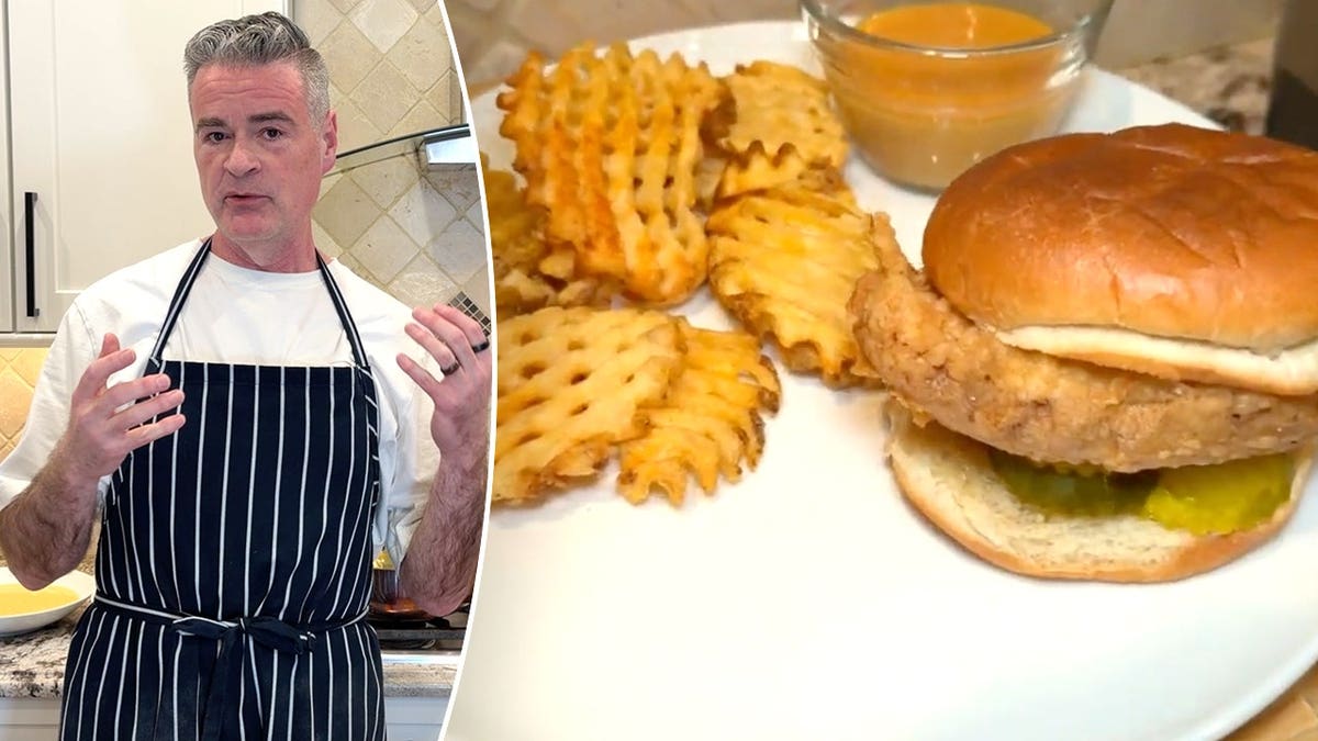 James Walker next to prepared Chick-fil-A copycat