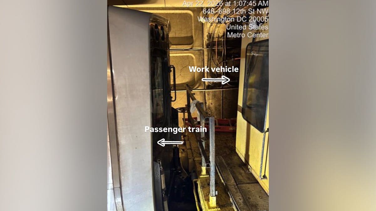 train and work vehicle collision