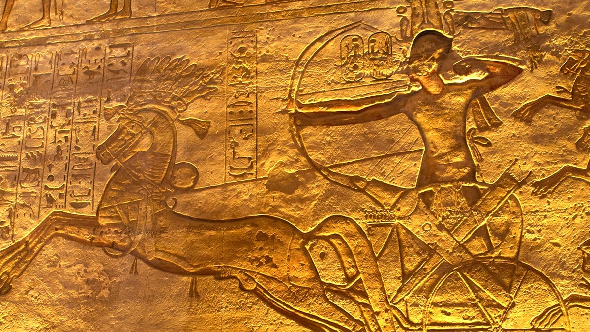 Depiction of Ramses II in his temple