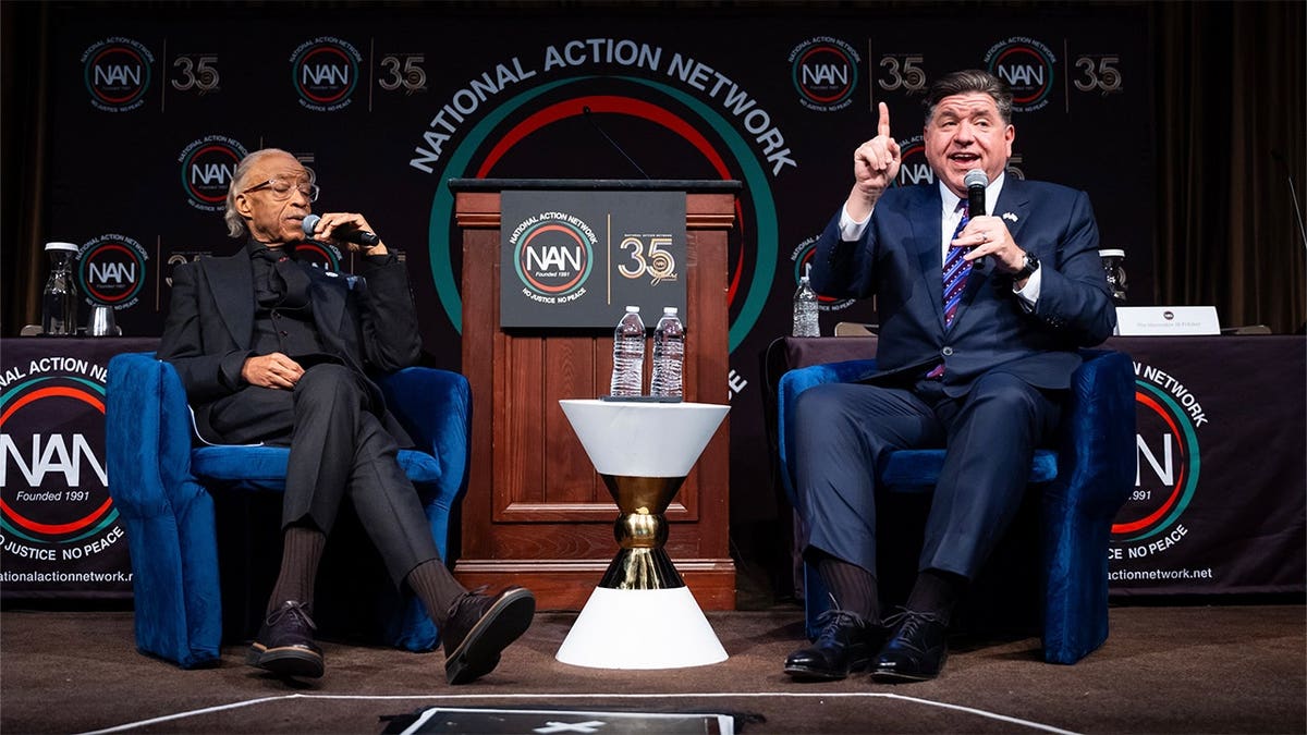 Illinois Gov. JB Pritzker joins Al Sharpton at National Action Network Convention.