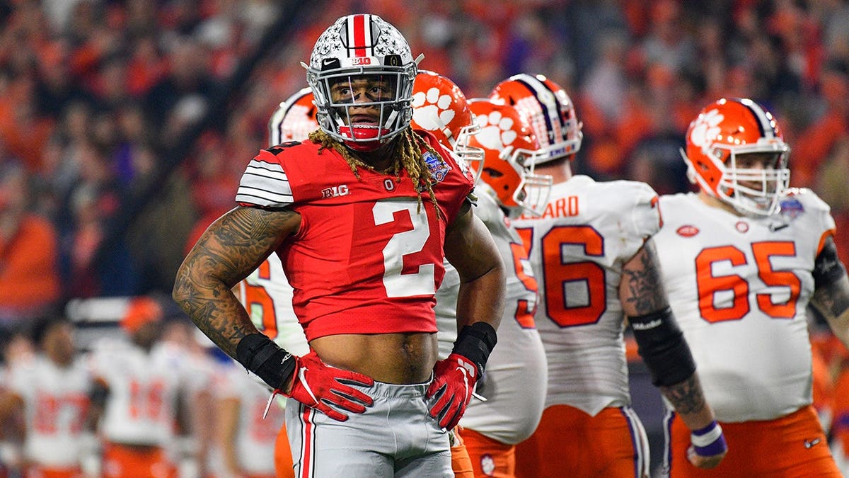 Chase Young looks on during a college football game