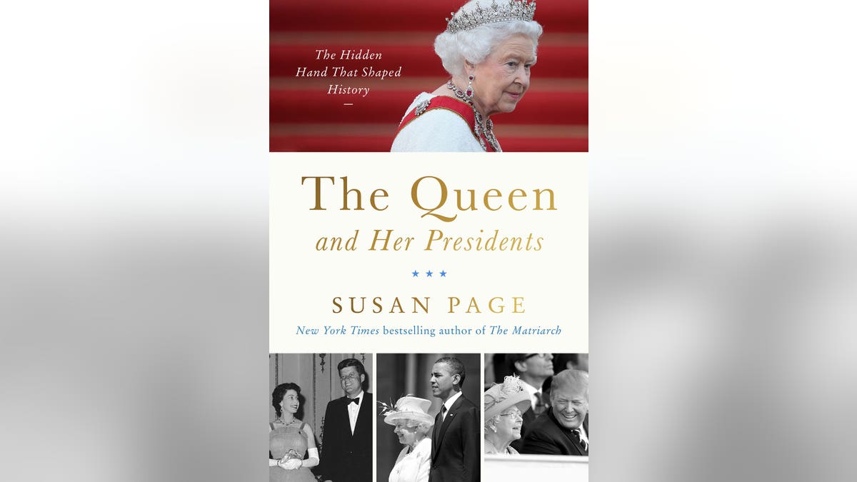 Book cover for "The Queen and Her Presidents" by Susan Page.