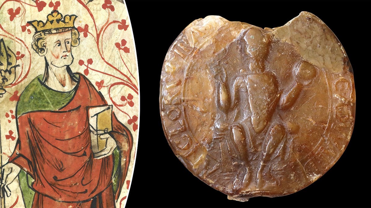 Depiction of Edward next to wax seal