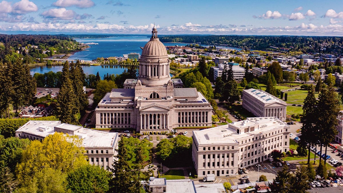 Aerial view of Washington State Capitol