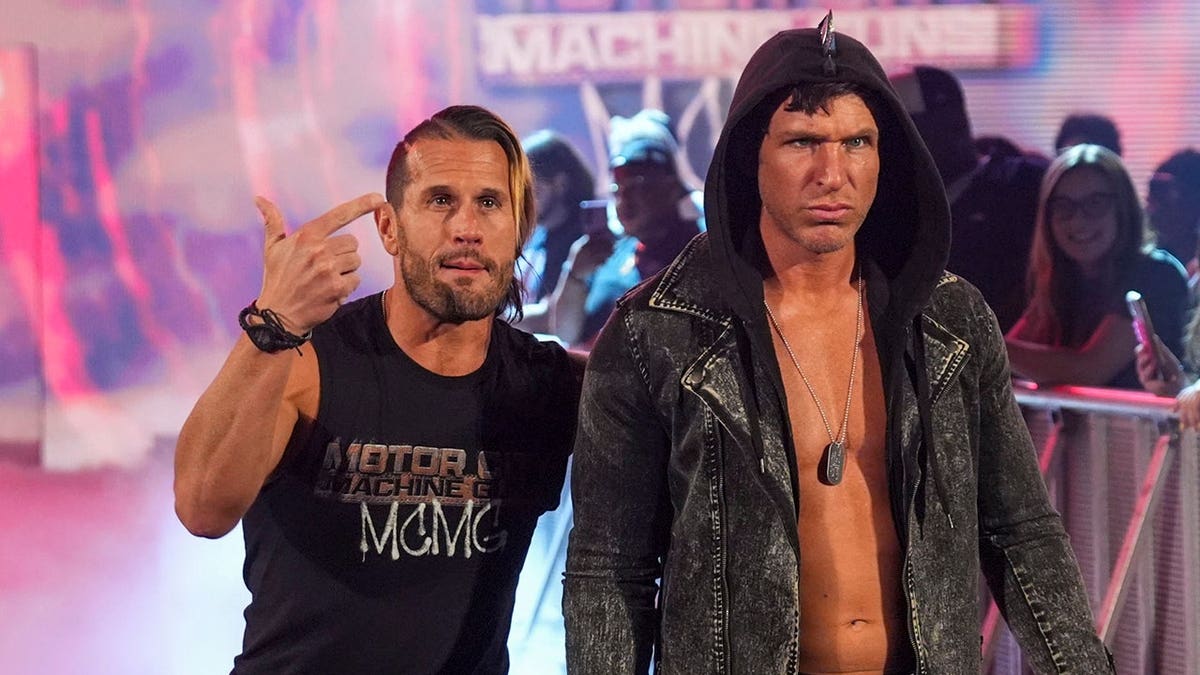 Alex Shelley and Chris Sabin entering arena during SmackDown event