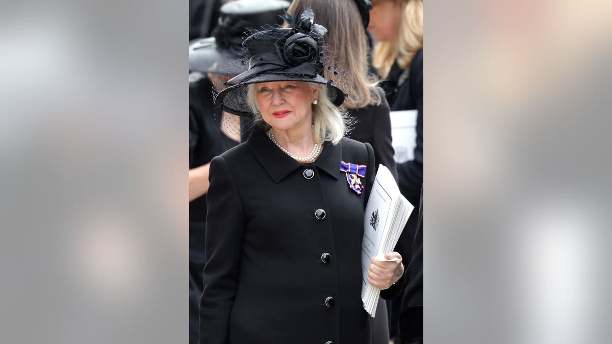 Angela Kelly standing inside Westminster Abbey during Queen Elizabeth II's state funeral