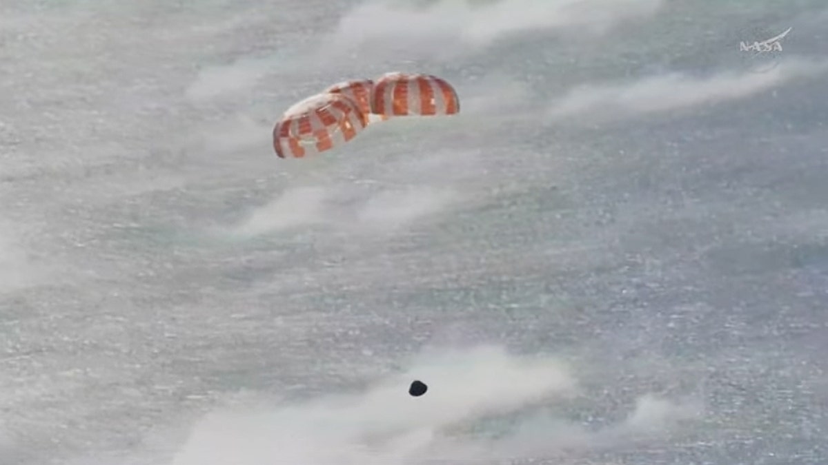 Artemis II crew splashes down safely off San Diego after moon mission 3 Artemis II during splashdown on Friday, April 10, 2026. (NASA)