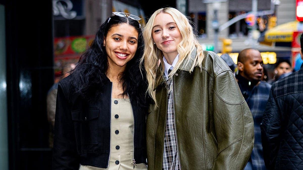 Azzi Fudd and Paige Bueckers standing together at Good Morning America in New York City