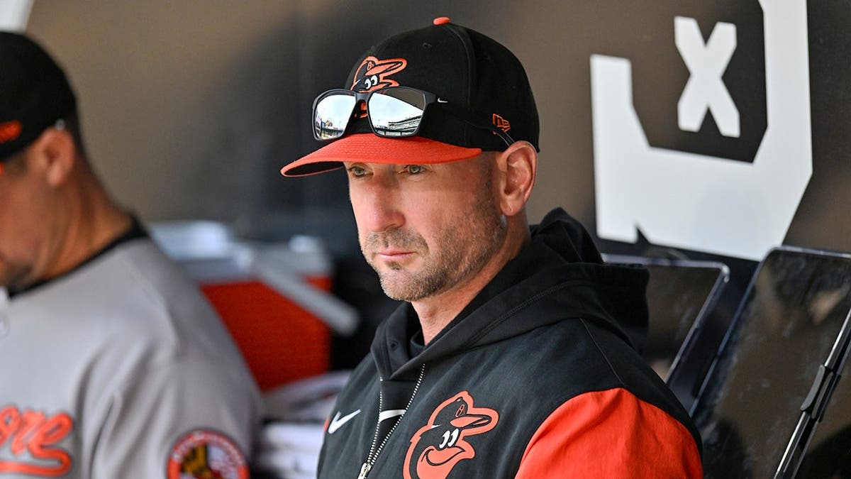 Baltimore Orioles manager Craig Albernaz looking on at Rate Field in Chicago