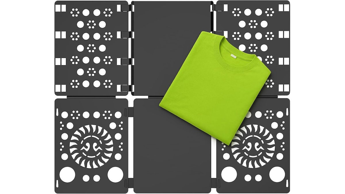 Fold clothes quickly with this space-saving board.