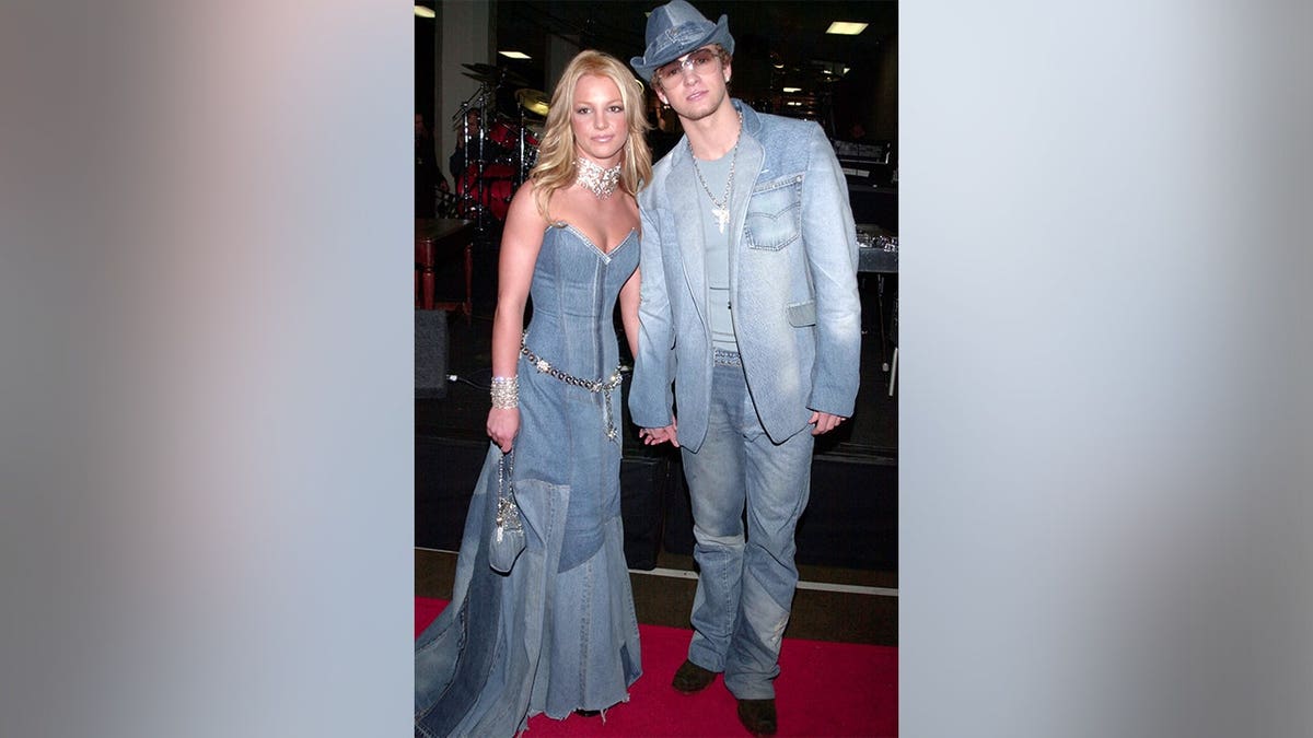 Britney Spears and Justin Timberlake in matching denim outfits at the AMAs in January