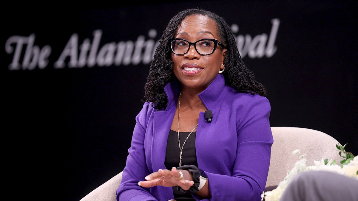Justice Ketanji Brown Jackson speaking on stage at The Atlantic Festival