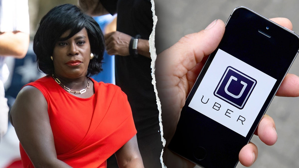 Philadelphia Mayor Cherelle Parker and an Uber app
