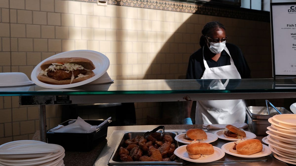 dining worker at college campus