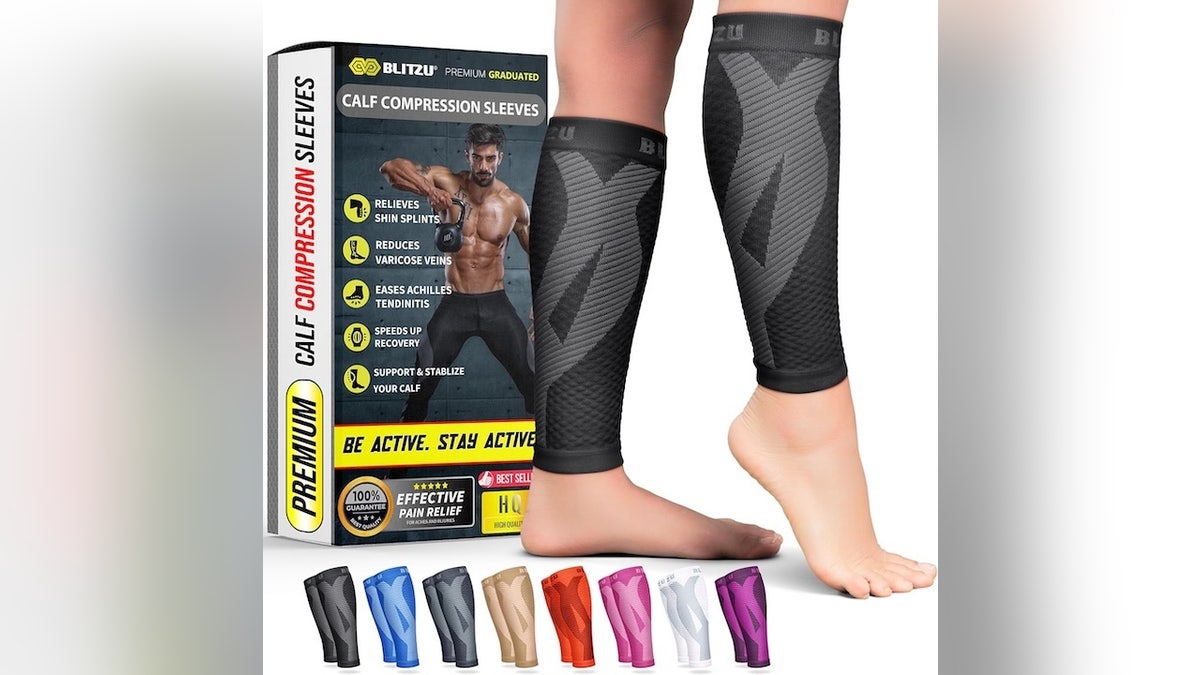 Soothe leg pressure and swelling with these compression sleeves.