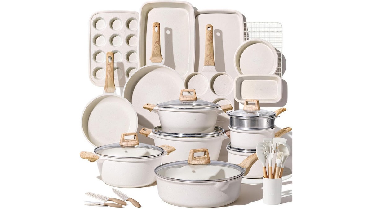 Whip up something delicious with a full nonstick cookware set.