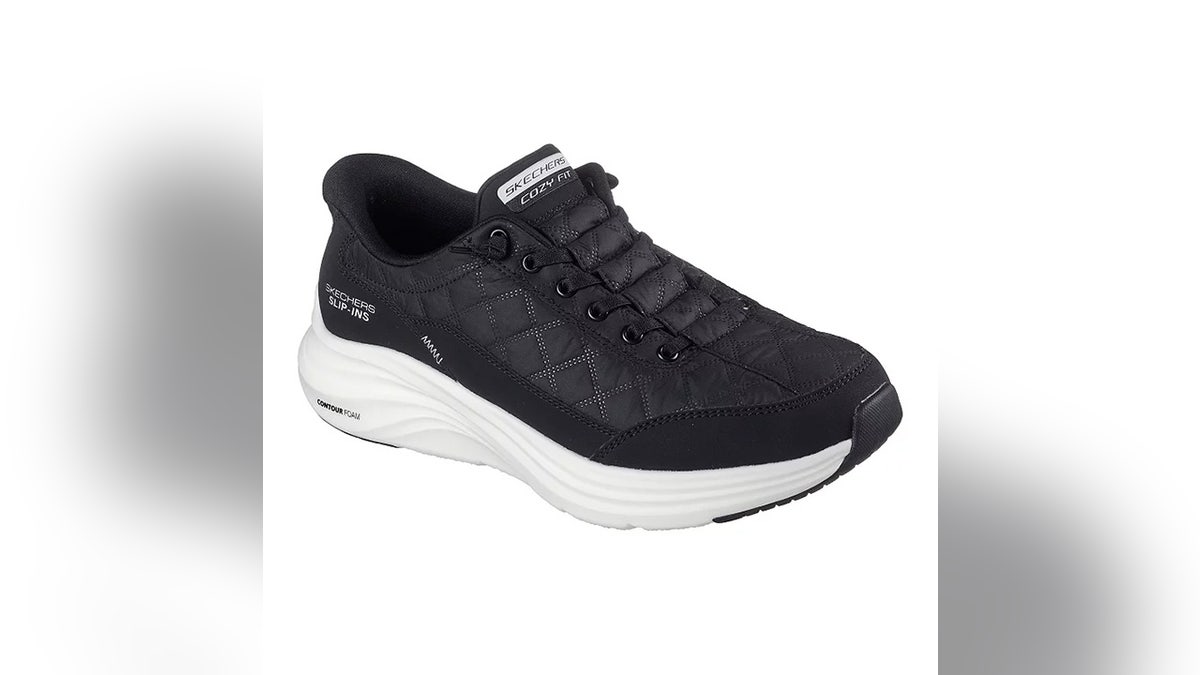 These sneakers shed water and are easy to slip on and off.