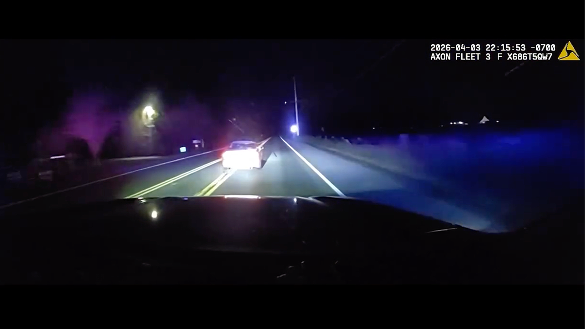 Dashcam footage shows constabulary  chasing stolen Honda Civic astatine  nighttime  successful  Thurston County Washington
