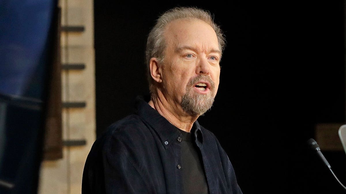 Songwriter Don Schlitz speaking at a news conference in Nashville, Tenn.