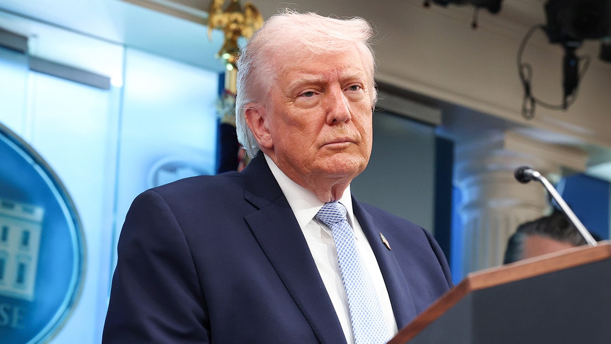President Donald Trump during White House news conference