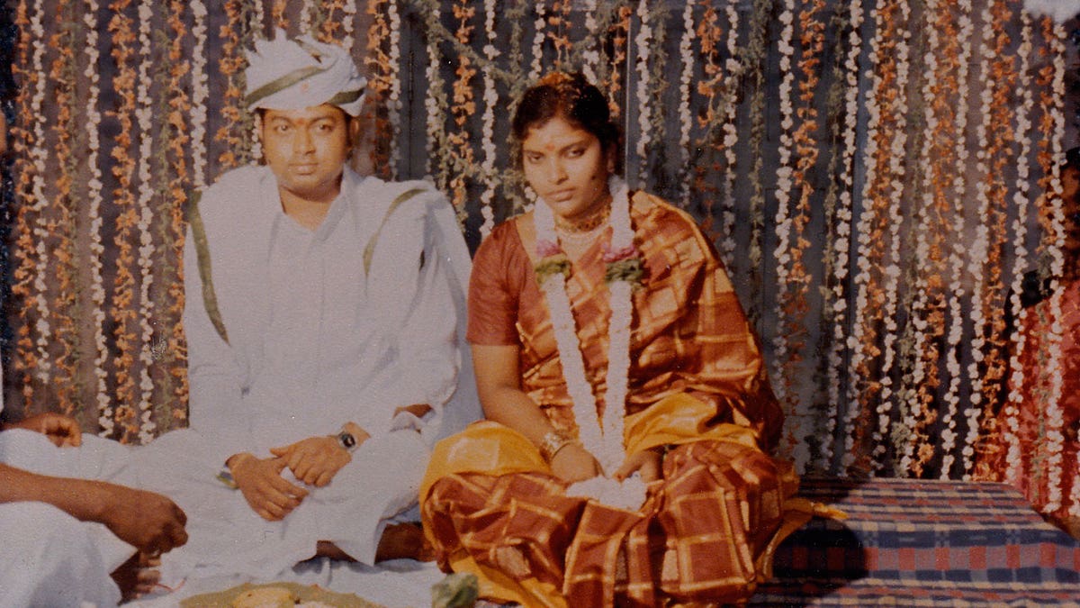 Dr. Smita R. Ramanadham's parents on their wedding day.
