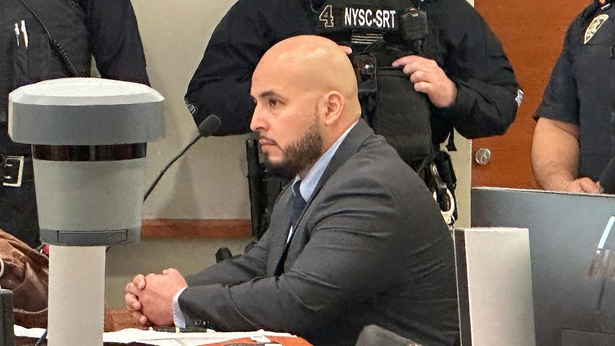 Former New York City police sergeant Erik Duran seated in courtroom during sentencing hearing