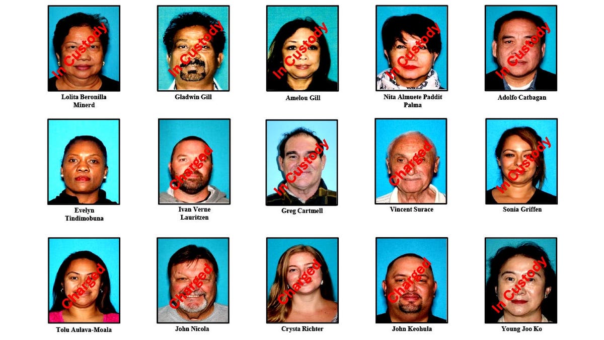 Fotos policiales de los sospechosos detenidos en Los por una trama de fraude sanitario relacionada con estafas en centros de cuidados paliativos y Medicare