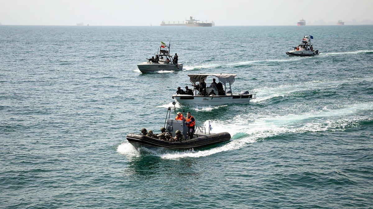 Naval units from Iran and Russia conducting a rescue simulation at the Port of Bandar Abbas