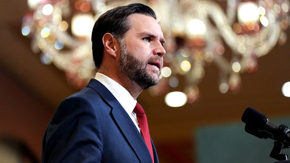 Vice President JD Vance speaking at a news conference in Islamabad Pakistan