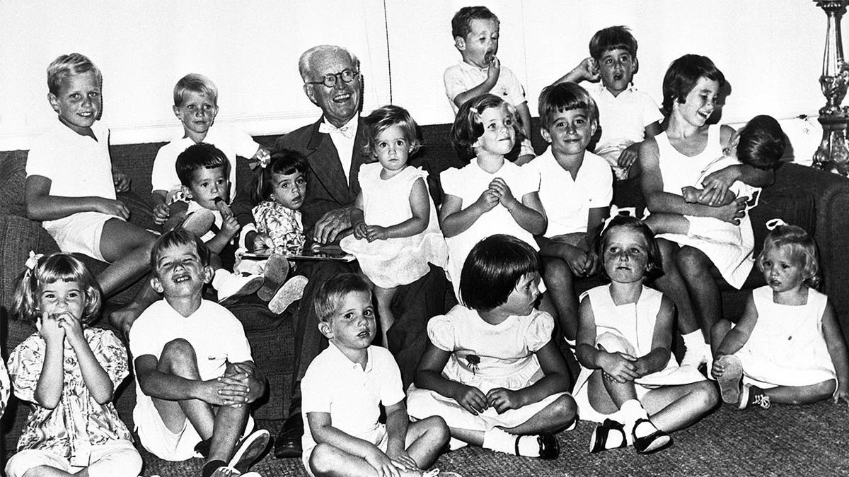Kennedy family grandchildren pose together for group photo at birthday gathering