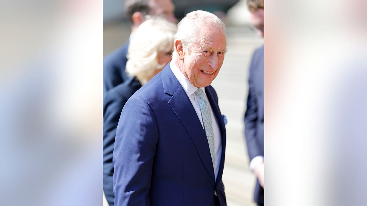 King Charles III attending a reception at the British Museum in London.