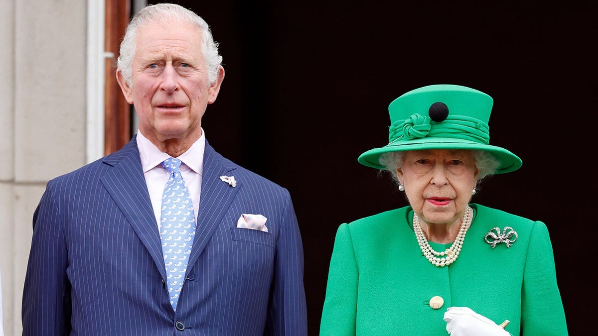 King Charles and Queen Elizabeth at the Queen's platinum jubillee in 2022