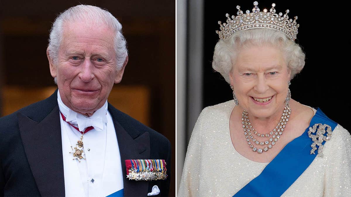 A split of King Charles and Queen Elizabeth during US visits