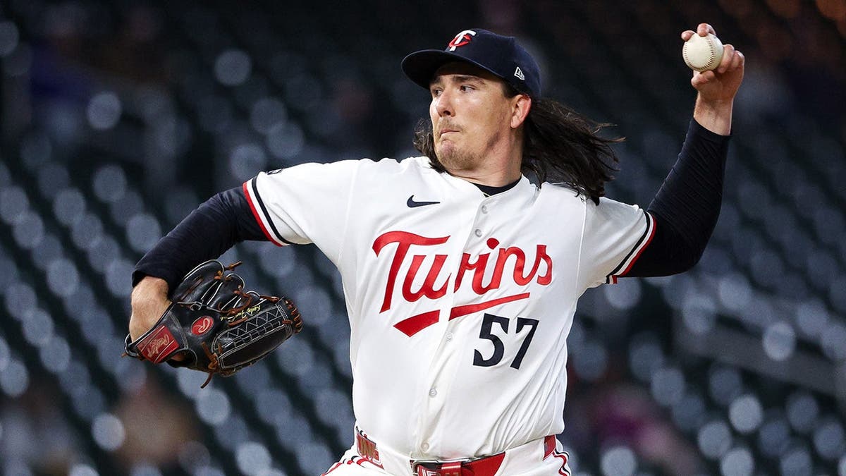Kody Funderburk pitching for the Minnesota Twins at Target Field