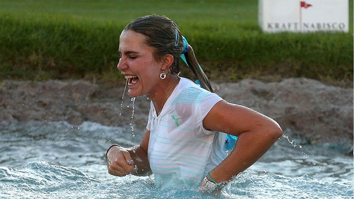 Lexi Thompson comes up for air after taking the leap into Poppie's Pond