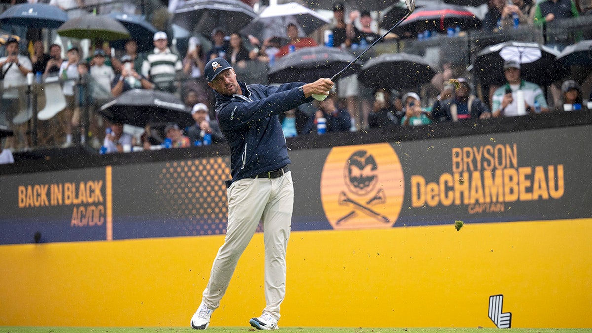 Bryson DeChambeau hits