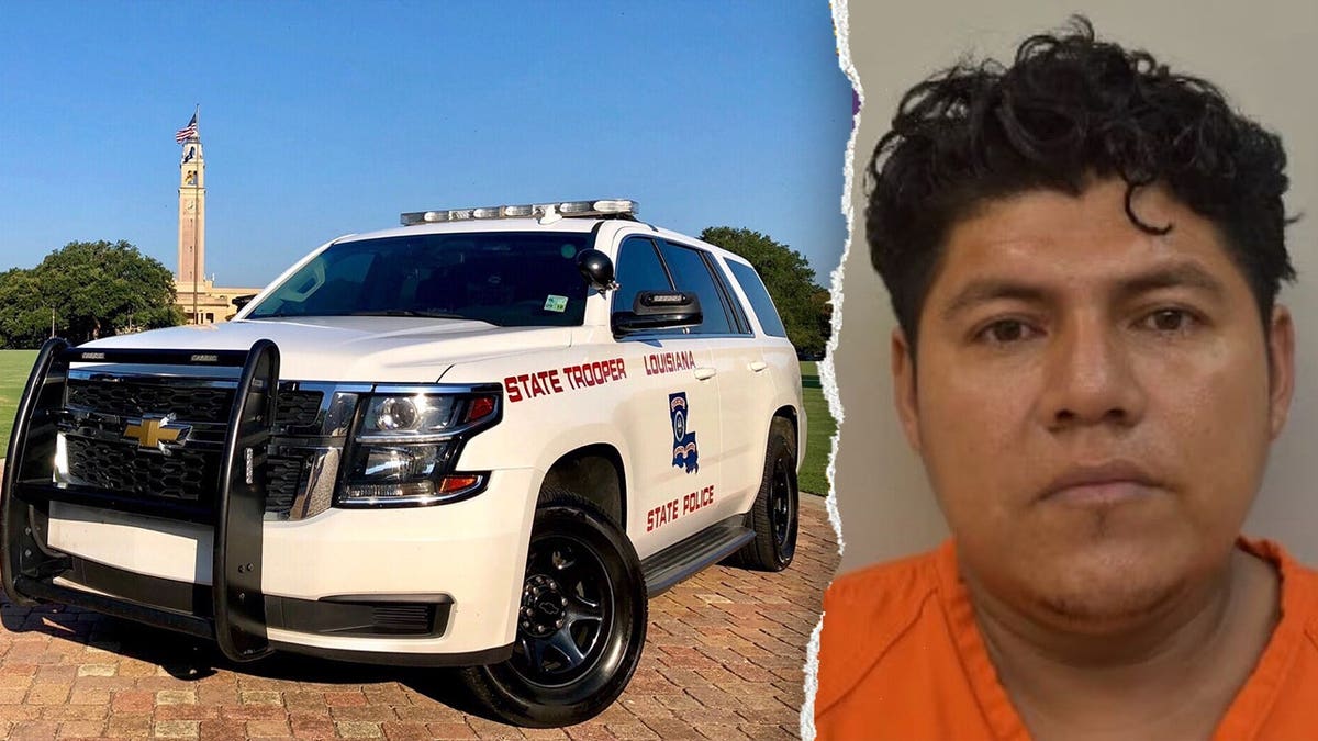 Jose Lopez-Montoya and Louisiana police vehicle