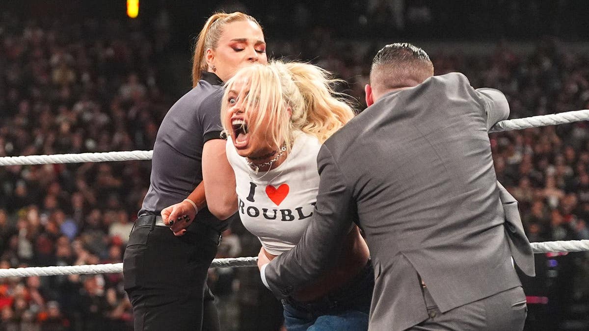 Liv Morgan screaming during Monday Night RAW at Golden 1 Center in Sacramento
