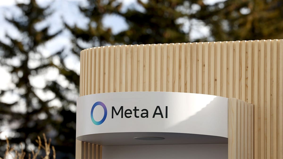 The Meta AI branding is seen on the outside of a building.