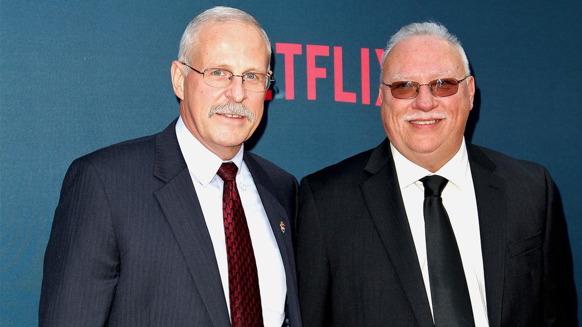 DEA agents Javier Peña and Steve Murphy attend Narcos season 2 premiere.