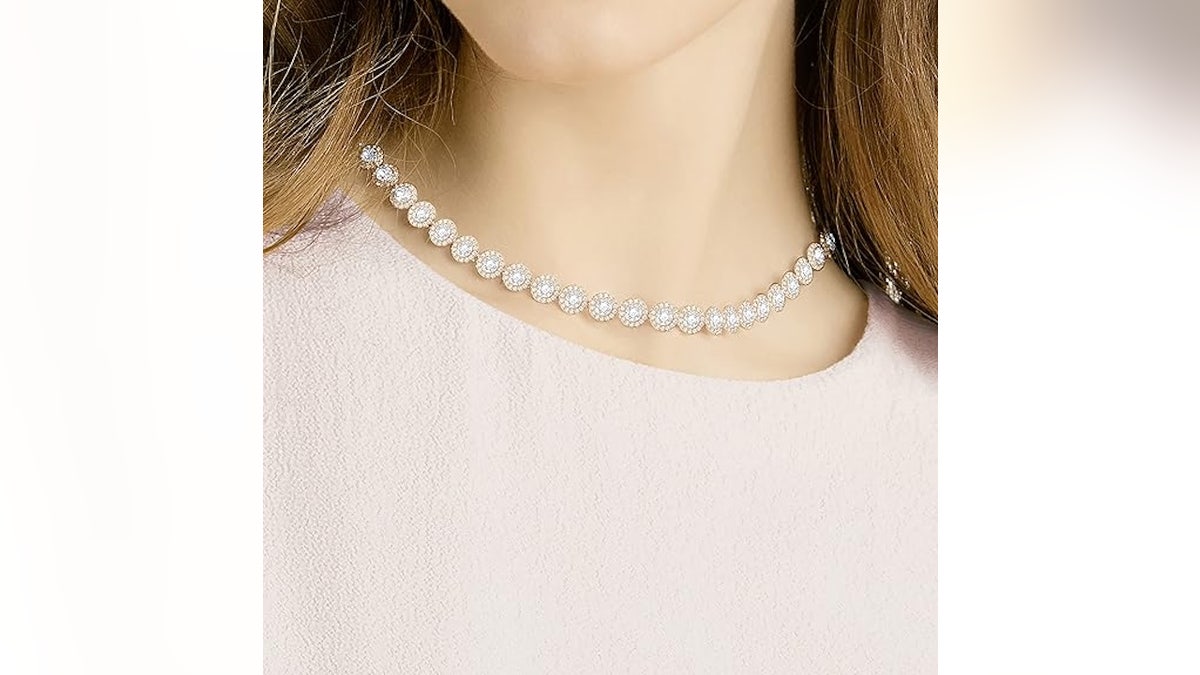Simple and elegant, this Swarovski crystal necklace pairs with everything.