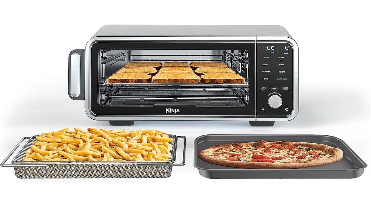 This combination air fry oven fits a full 2-lb roast.