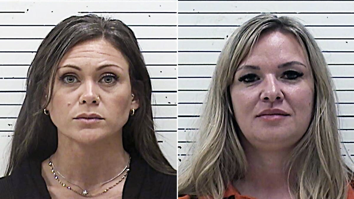 Mugshots of two Oklahoma school employees charged with assaulting students.